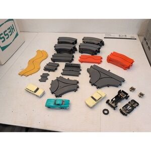 Vintage 1965 Ideal Toy Motorific Torture Track 50 Piece Lot w/ Slot Cars